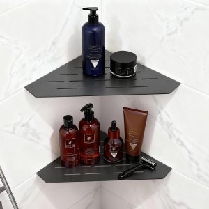 VYRASSIUM Strong Corner Shower Shelf for Bathroom Storage, YSJ-001, 2PCS