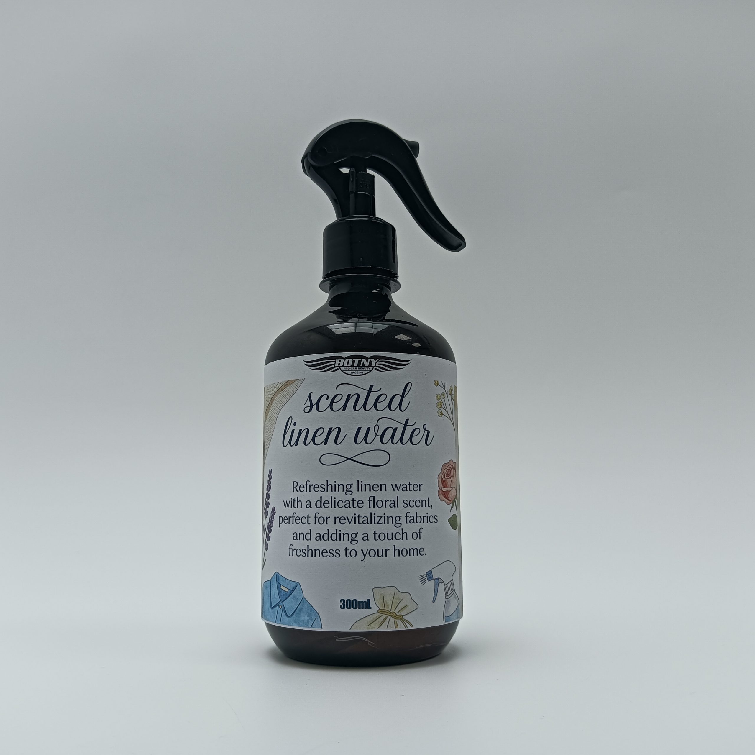 BOTNY PRO CAR BEAUTY SINCE 1988 Scented linen water 300ml, Refreshing Floral Scent for Revitalizing Fabrics and Home Freshness