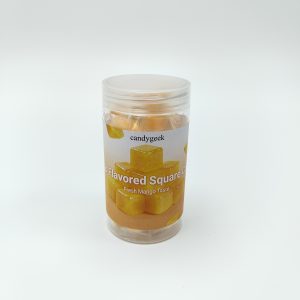 candygeek candy Fresh Mango Flavored Square Candies - Fruity, Chewy Gummy Candy in Clear Jar, Perfect for Snacking and Sharing