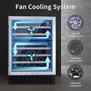 MAVENCOOL Wine coolers, refrigerated cabinets containing racks for wine bottles and storage shelves